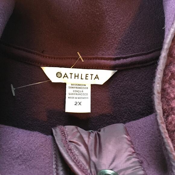 NWT ATHLETA Cozy Sherpa Snap Sweatshirt 2X - Picture 9 of 12